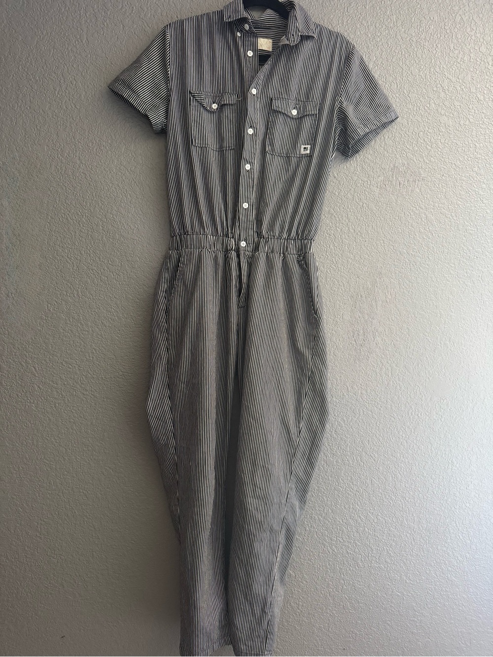 Unisex Standard Issue NYC Jumpsuit/Streetwear Cotton Pockets Short Sleeve Size S